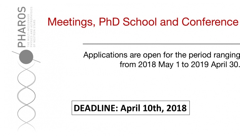 PHAROS Open Call to host Meetings, a PhD School and the Annual Conference